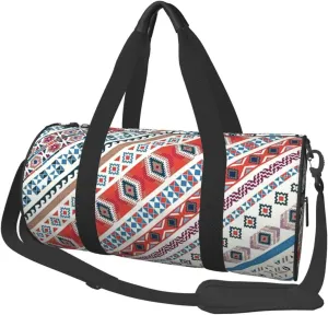 Spotrs Gym Bag Geometric Ethnic Motifs Native Workout Travel Bag Duffle Bag Weekender Bags For Women Men