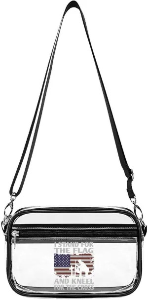 Stand for Flag Kneel for Cross Fashion Shoulder Bag PVC Transparent Women Crossbody Bags Cute Handbag Cosmetic Bag