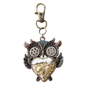 Steampunk Owl Zipper Pull for Backpacks, Cute Owl Purse Charms, Unique Custom Handbag Jewelry, Personalized Zipper Charms, Camera Bag Charms, Cool Key Chain Charm