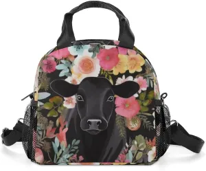 Steer Floral Insulated Lunch Bag Portable Lunch Box Tote Cooler Bags Lunchbox For Travel Picnic Work