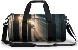 Sunlight Shines Into The Forest Gym Bag Sport Gym Tote Bag Lightweight Duffle Bag Carry On Weekender Bags for Women Men