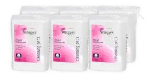 Swisspers Premium Facial Cleansing Pad, 100% Cotton, Ultra Soft, Extra Large, 50 White Pads per Reclosable Bag, 6 Bags (300 Pads Total)