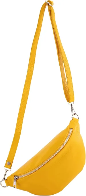 T211 - Italian hip bag, bum bag, chest bag small made of soft leather