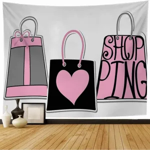 Tapestry Wall Hanging Typography Bags Scrapbooking Model Designsilhouette Words On Glamour Bear Abstract Beauty Fashion Cool Tapestry for Bedroom Wall Decor 60x60 Inch