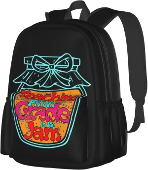 Teaching Fifth Grade ls My Jam Backpack Casual Laptop Backpack Large Capacity Double Shoulder Bag Travel Daypack For Women Men