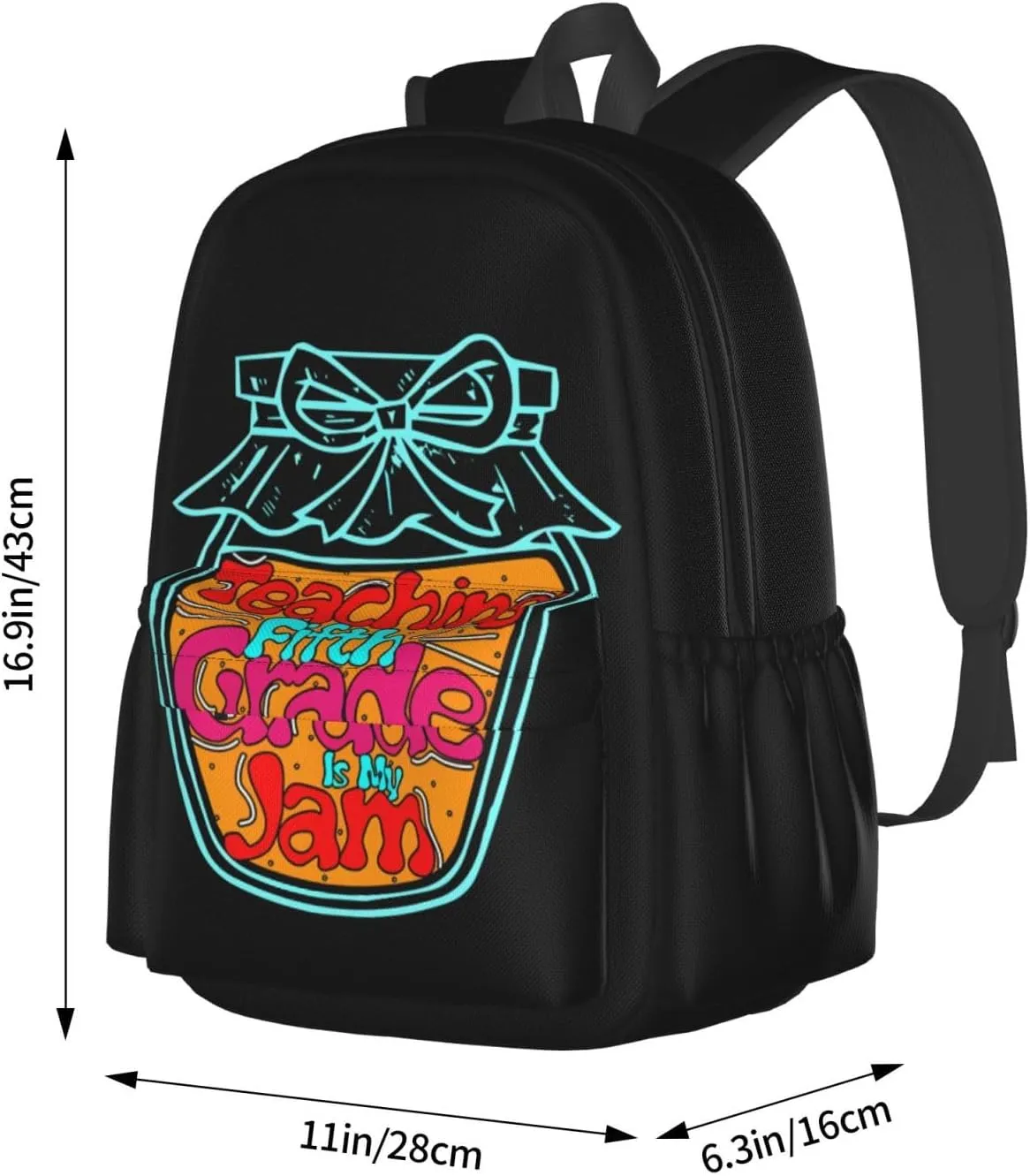 Teaching Fifth Grade ls My Jam Backpack Casual Laptop Backpack Large Capacity Double Shoulder Bag Travel Daypack For Women Men