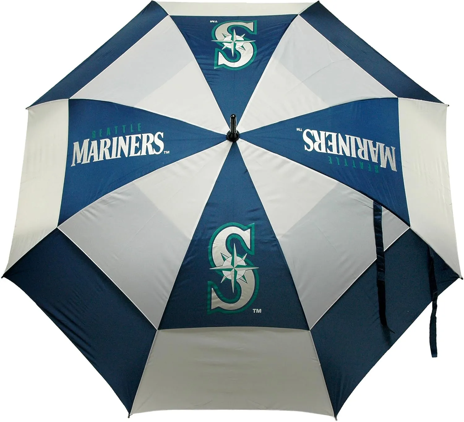 Team Golf MLB 62" Golf Umbrella with Protective Sheath, Double Canopy Wind Protection Design, Auto Open Button