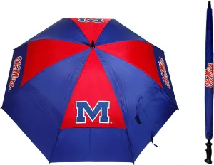 Team Golf NCAA 62" Golf Umbrella with Protective Sheath, Double Canopy Wind Protection Design, Auto Open Button