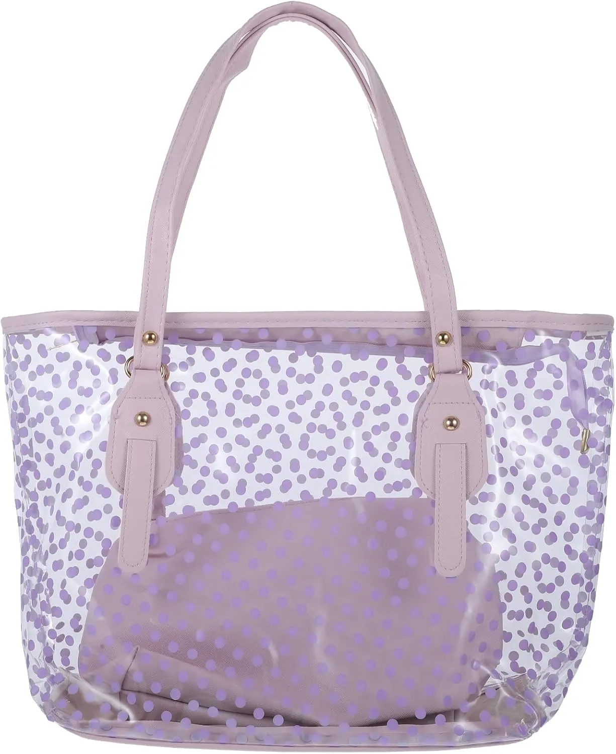 TENDYCOCO Jelly Beach Bag Tote for Women with Zipper Summer Beach Bags Clear Tote