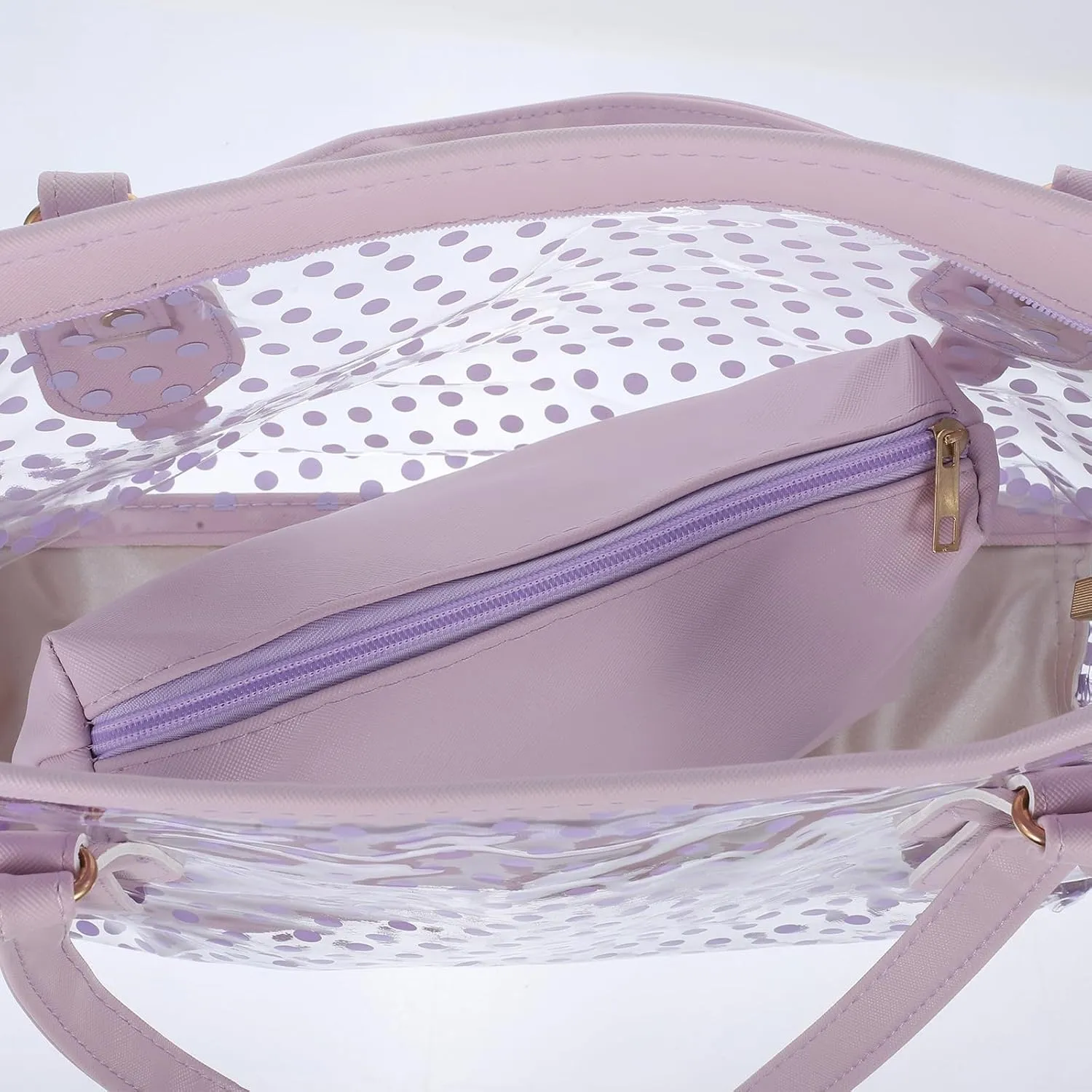 TENDYCOCO Jelly Beach Bag Tote for Women with Zipper Summer Beach Bags Clear Tote