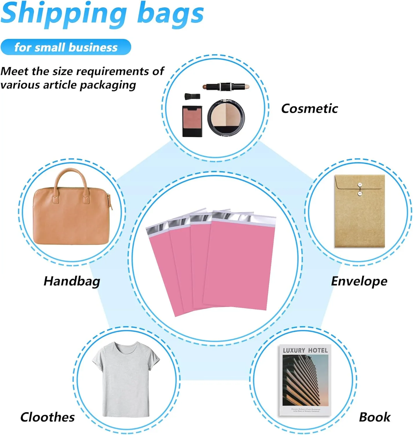 Thank You Poly Mailer 10x13 Inch 100 Pcs, Waterproof and Tear-Resistant Shipping Bags for Clothing, Strong Mailing Bags with Self-Seal, Cute Packaging Bags for Small Business - Pink