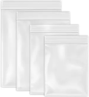 The Boxery 4x8 Inch 2 Mil Thick Clear Plastic Reclosable Zip Bags (1000 Pack) Strong & Durable Poly Baggies With Resealable Zip, Storage, Jewelry, Beads, Crafts, Packing and Shipping Bags