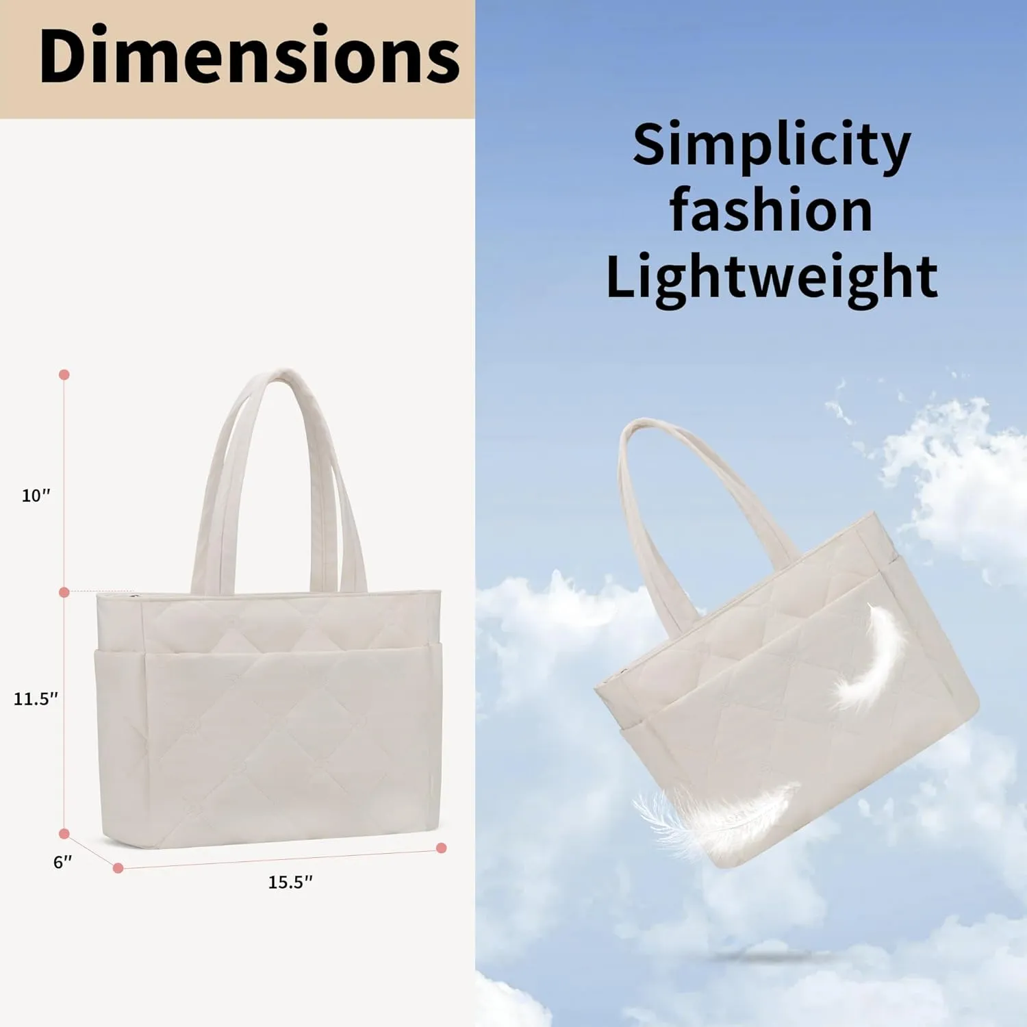 Tote Bag for Women Handbag, Tote bag Fitness, Commuting, Work, Lightweight fluffy with