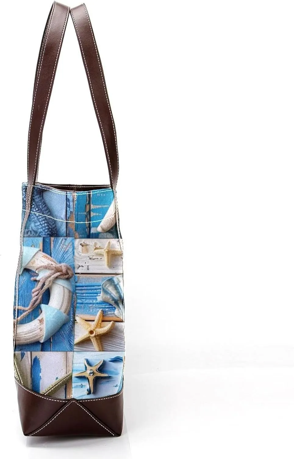 Tote Bag for Women, Large Tote Bags for Women, Tote Bag with Zipper, Summer Nautical Anchor Starfish, Totes for Women