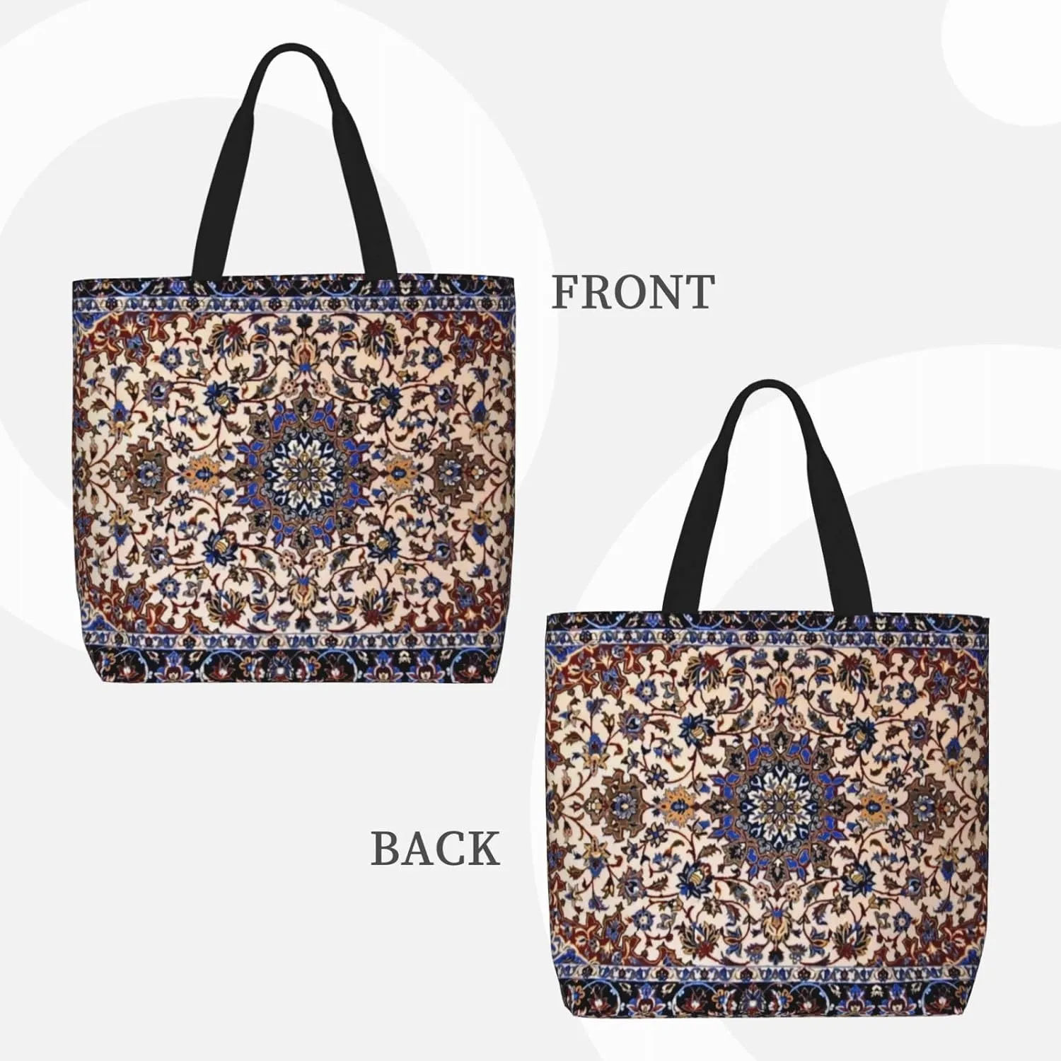 Tote Bag For Women Persian Turkish Oriental Shoulder Bags Large Grocery Handbag Crossbody Bag For Work Travel Shopping