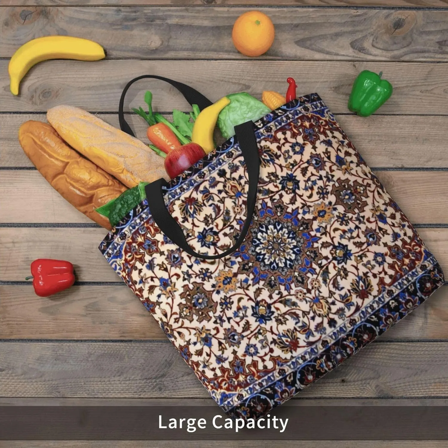 Tote Bag For Women Persian Turkish Oriental Shoulder Bags Large Grocery Handbag Crossbody Bag For Work Travel Shopping