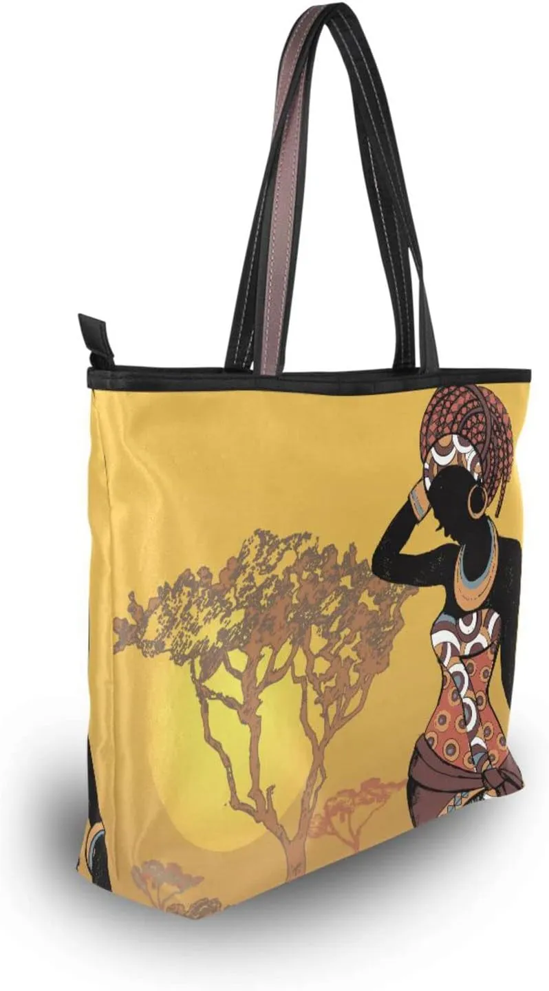 Tote Bag For Women Shoulder Bag for School Handbags for Beach Work Travel Large Tote Bag with Zipper