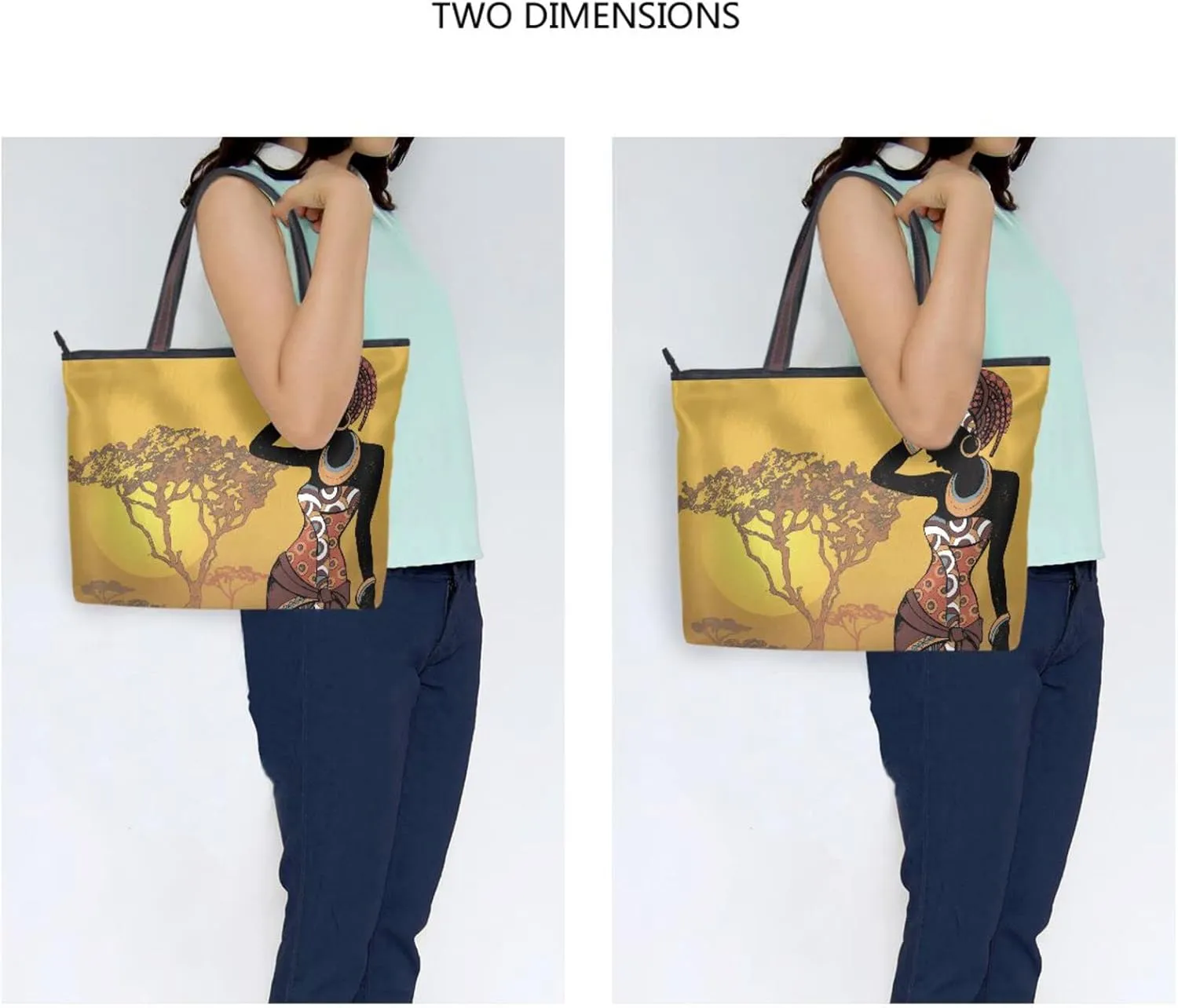 Tote Bag For Women Shoulder Bag for School Handbags for Beach Work Travel Large Tote Bag with Zipper