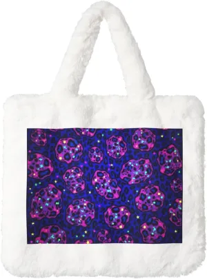 Tote Bag for Women Soft Winter Fluffy Fuzzy Furry Plush Top Handle Purse and Handbag