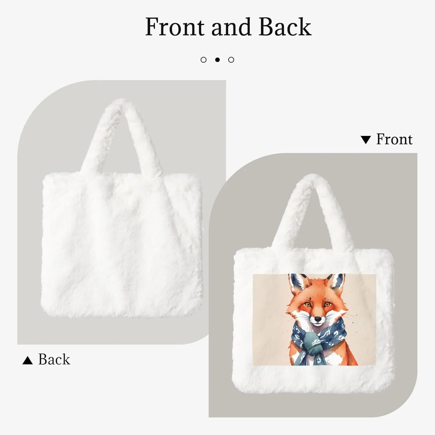 Tote Bag Shoulder Bag Flannel Faux Fur Tote Bag Handbag Fuzzy Bag White Tote Bag Purse