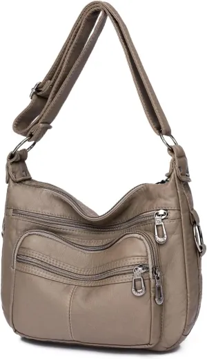 Tote Bags Crossbody for Women, Shoulder Purse Soft Leather Handbags Lightweight with Zip Closure Working Trave