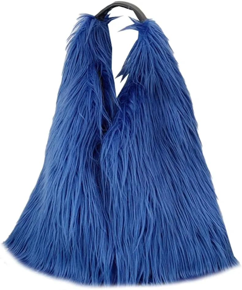 Tote Bags for Women Faux Fur Y2K Hobo Handbag Fuzzy Furry Shoulder Purse