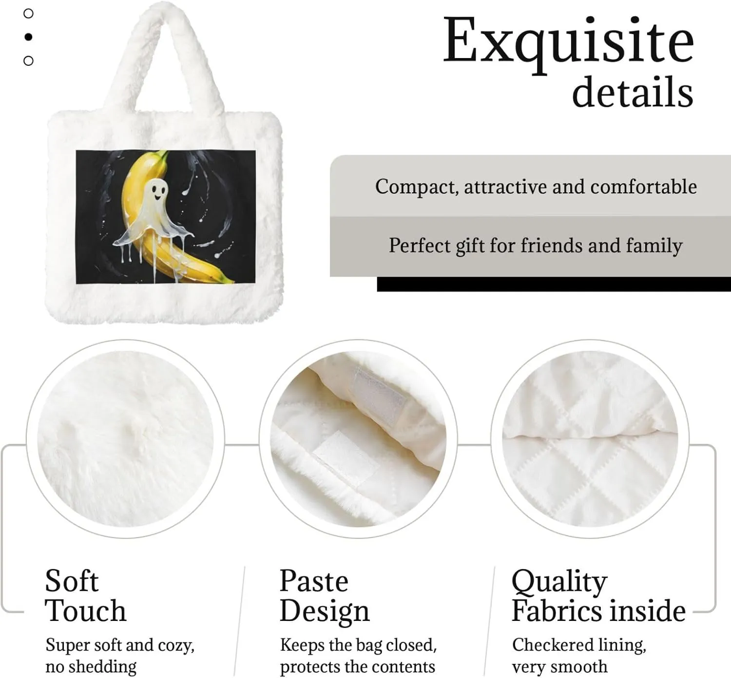 Tote Fluffy Bag Faux Fur Purses for Women Plush Handbag Cute Purse for Autumn Winter