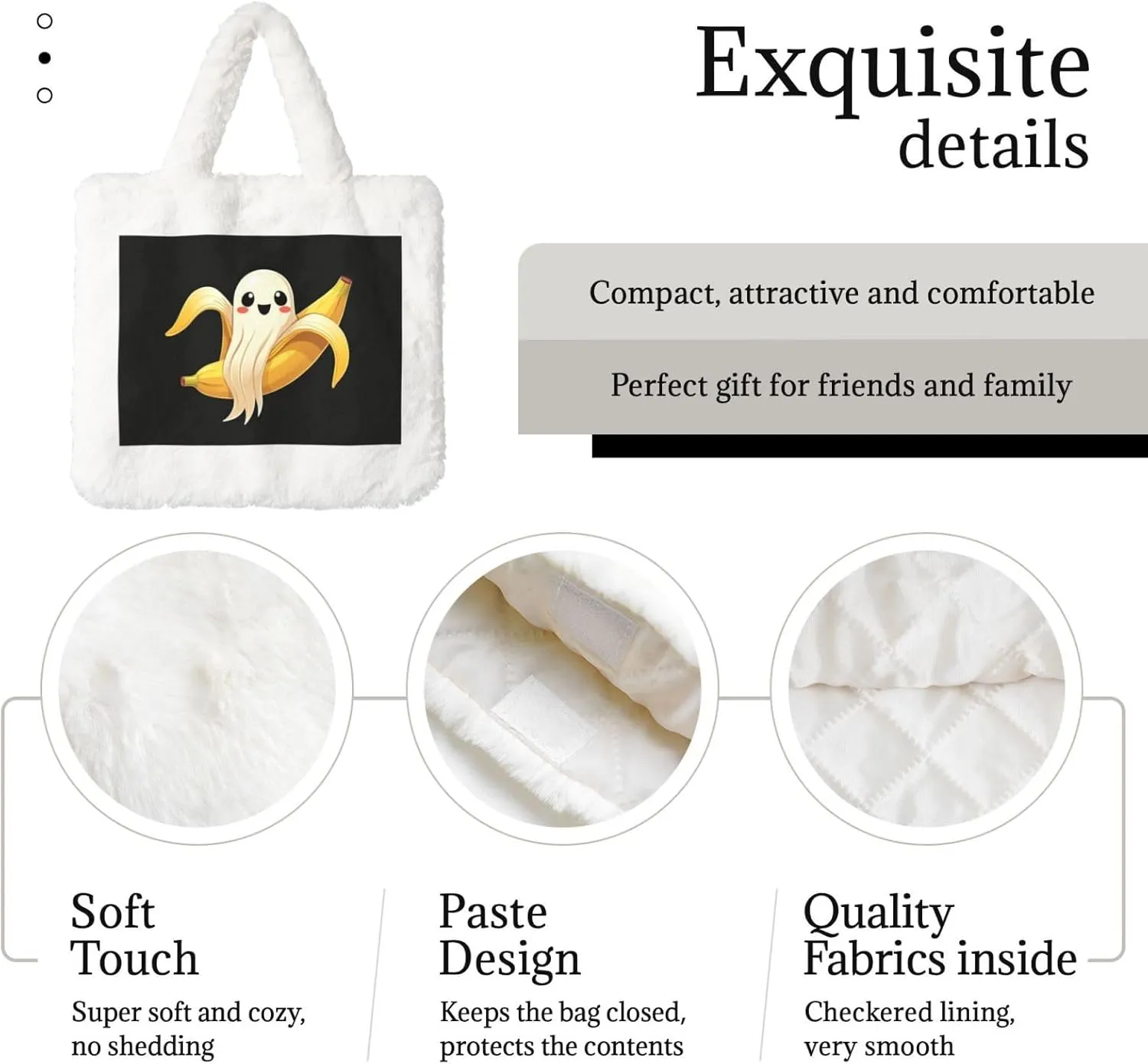 Tote Fluffy Bag Faux Fur Purses for Women Plush Handbag Cute Purse for Autumn Winter
