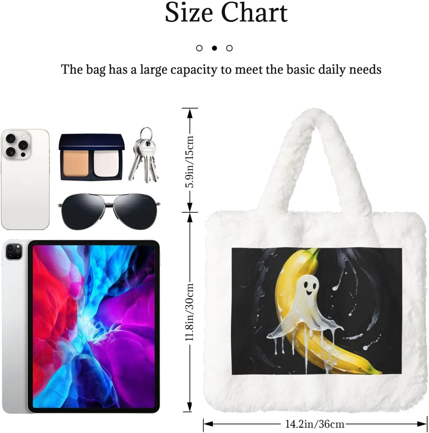 Tote Fluffy Bag Faux Fur Purses for Women Plush Handbag Cute Purse for Autumn Winter