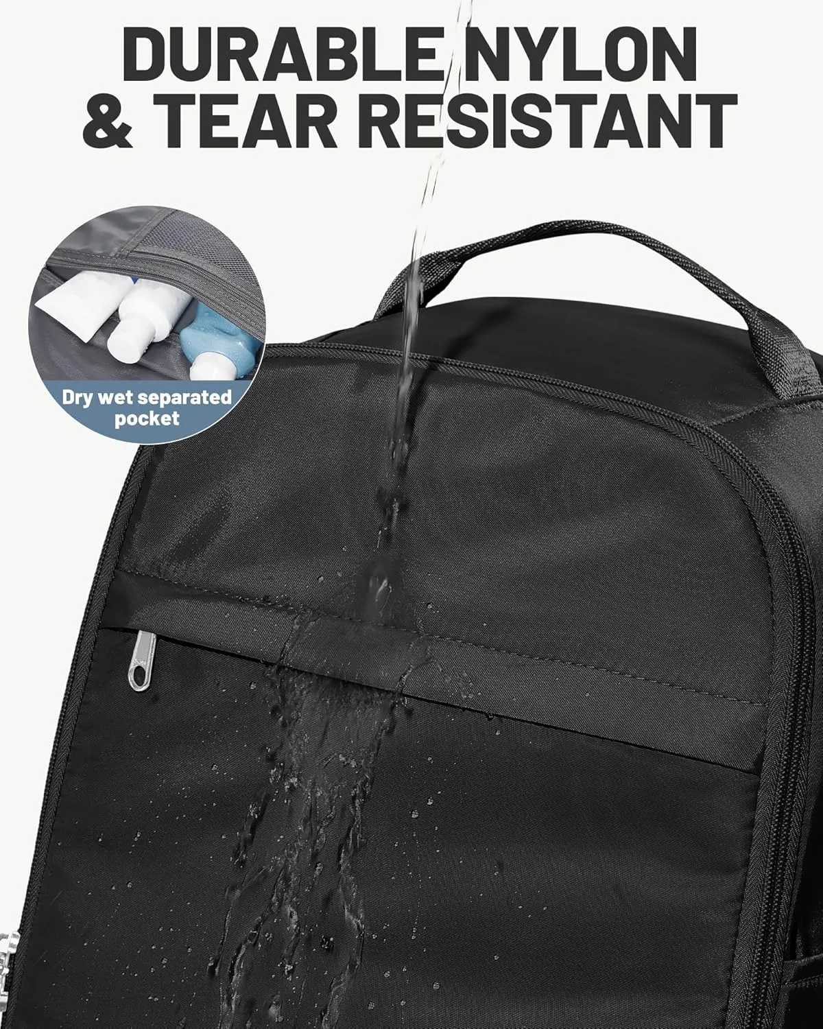Travel Backpack for Women Men,Personal Item Backpack, Vacuum Storage Bags with Hand Pump,Airline Approved Backpack Hiking Business,20L,Black