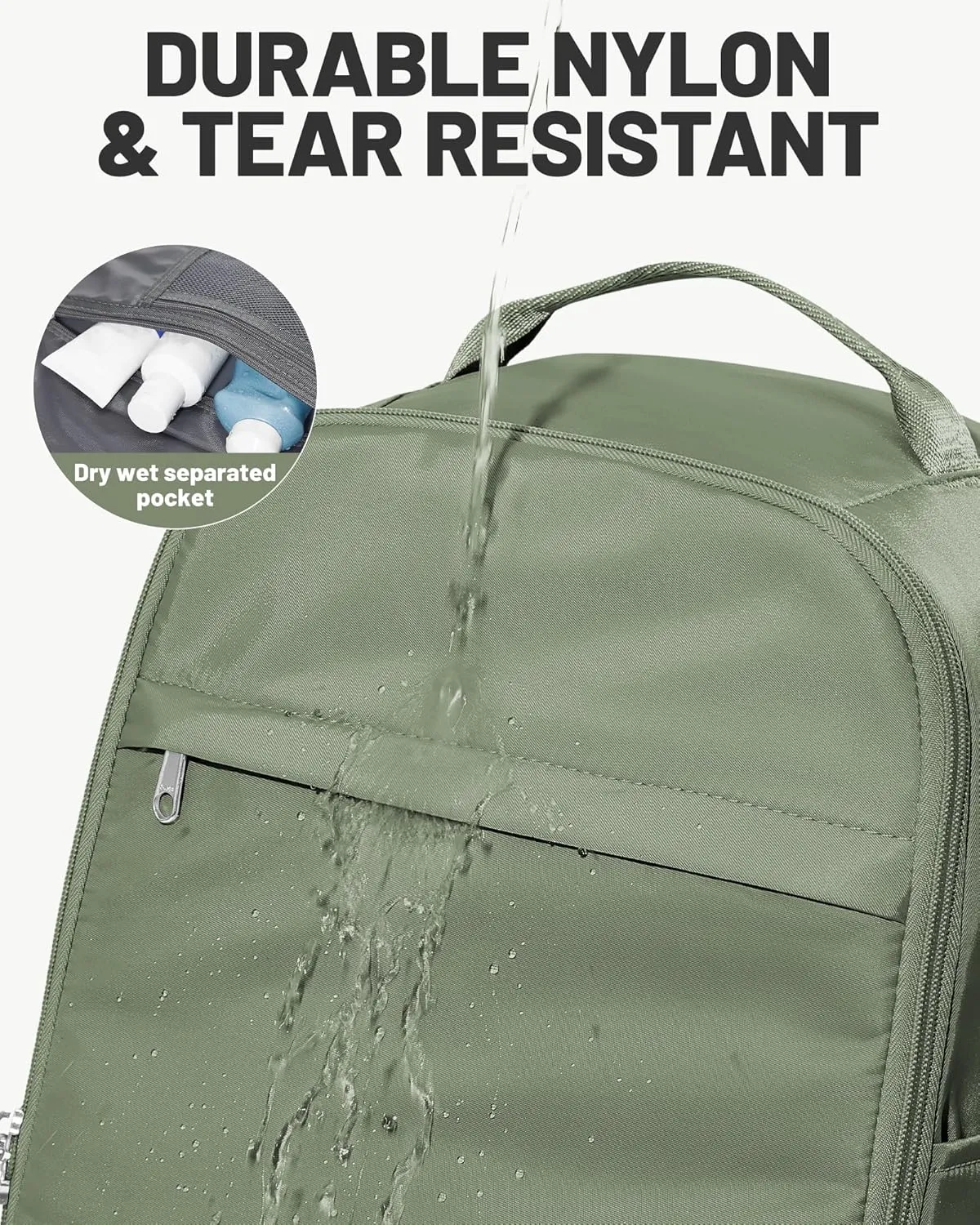 Travel Backpack for Women Men,Personal Item Backpack, Vacuum Storage Bags with Hand Pump,Airline Approved Backpack Hiking Business,20L,Grey Green
