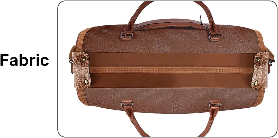 Travel Duffle Bag - Personalized Leather Foldable Travel Bag First Bump, Gifts For Dad, Mom On Father's Day, Christmas, Birthday (Fabric, Hand Bump Brown)