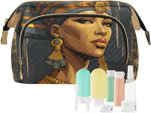 Travel Makeup Bag Egypt Queen Portrait Large Capacity Cosmetic Bags for Women