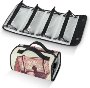 Treasure Chest Octopus Travel Toiletry Bag Clear Cosmetic Bag Organizer Waterproof Foldable Makeup Bag with 4 PVC Pouches Travel Organizer Bags for Luggage Business Trip