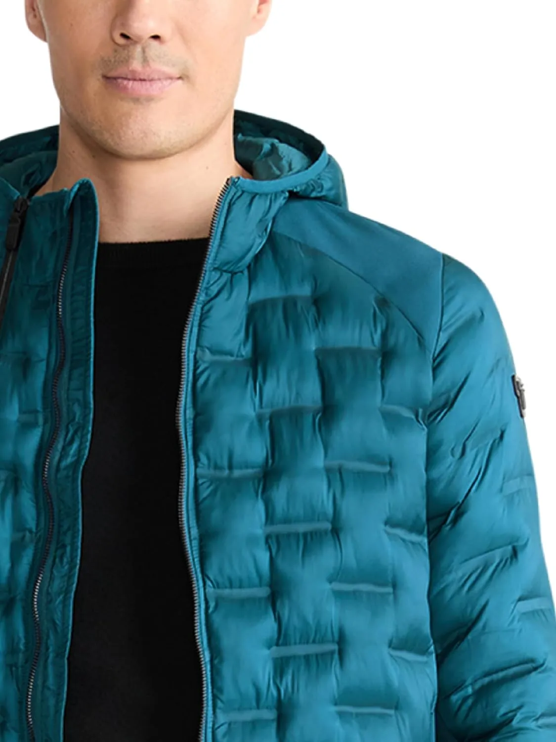 TUMI Men's Heat Seal Quilted Midweight Puffer with PrimaLoft Fill - Premium Men's Coat with Hood - Nylon Winter Coat