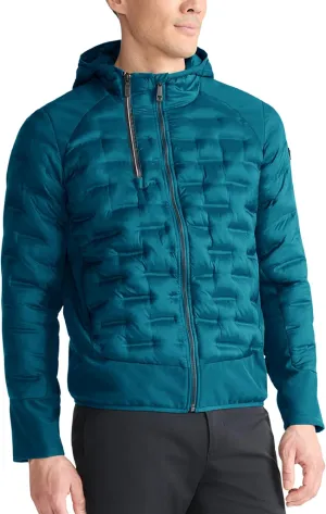 TUMI Men's Heat Seal Quilted Midweight Puffer with PrimaLoft Fill - Premium Men's Coat with Hood - Nylon Winter Coat