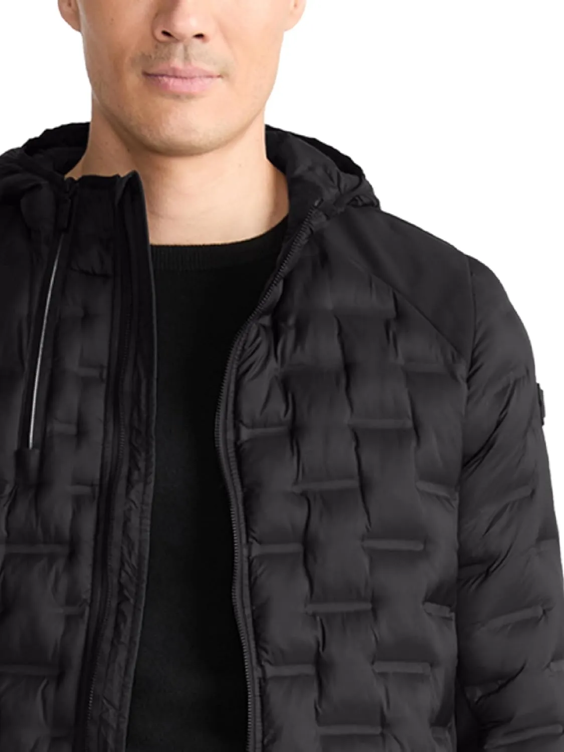 TUMI Men's Heat Seal Quilted Midweight Puffer with PrimaLoft Fill - Premium Men's Coat with Hood - Nylon Winter Coat