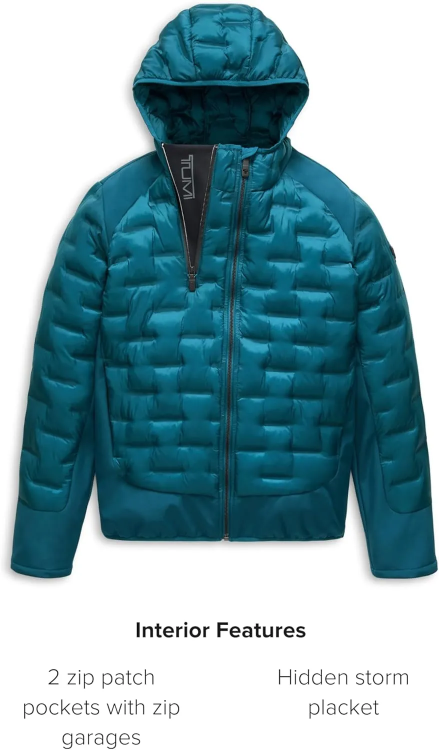 TUMI Men's Heat Seal Quilted Midweight Puffer with PrimaLoft Fill - Premium Men's Coat with Hood - Nylon Winter Coat