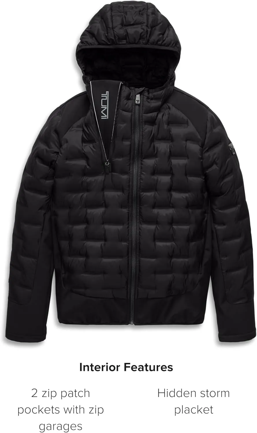 TUMI Men's Heat Seal Quilted Midweight Puffer with PrimaLoft Fill - Premium Men's Coat with Hood - Nylon Winter Coat
