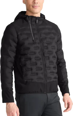 TUMI Men's Heat Seal Quilted Midweight Puffer with PrimaLoft Fill - Premium Men's Coat with Hood - Nylon Winter Coat