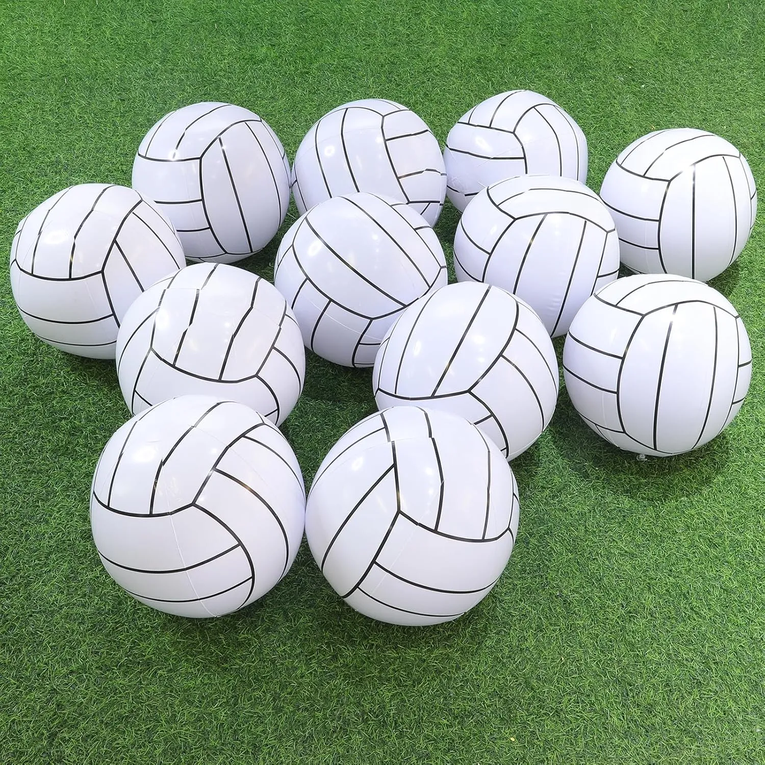 TURNMEON 12 Pack Inflatable Volleyball Beach Balls 16 Inch Beach Ball for Summer Pool Party, Pool Sports Ball Swimming Pool Game for Kid & Adult Pool Toys for Pool Beach Outdoor Indoor School