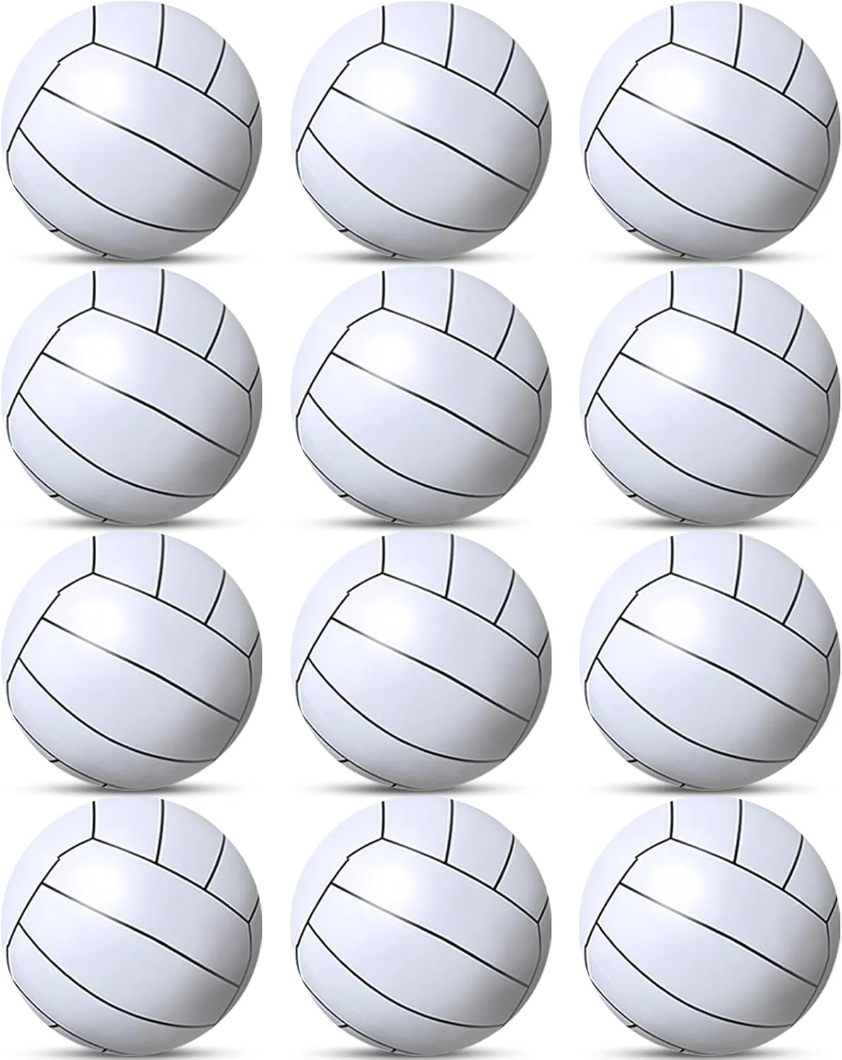 TURNMEON 12 Pack Inflatable Volleyball Beach Balls 16 Inch Beach Ball for Summer Pool Party, Pool Sports Ball Swimming Pool Game for Kid & Adult Pool Toys for Pool Beach Outdoor Indoor School