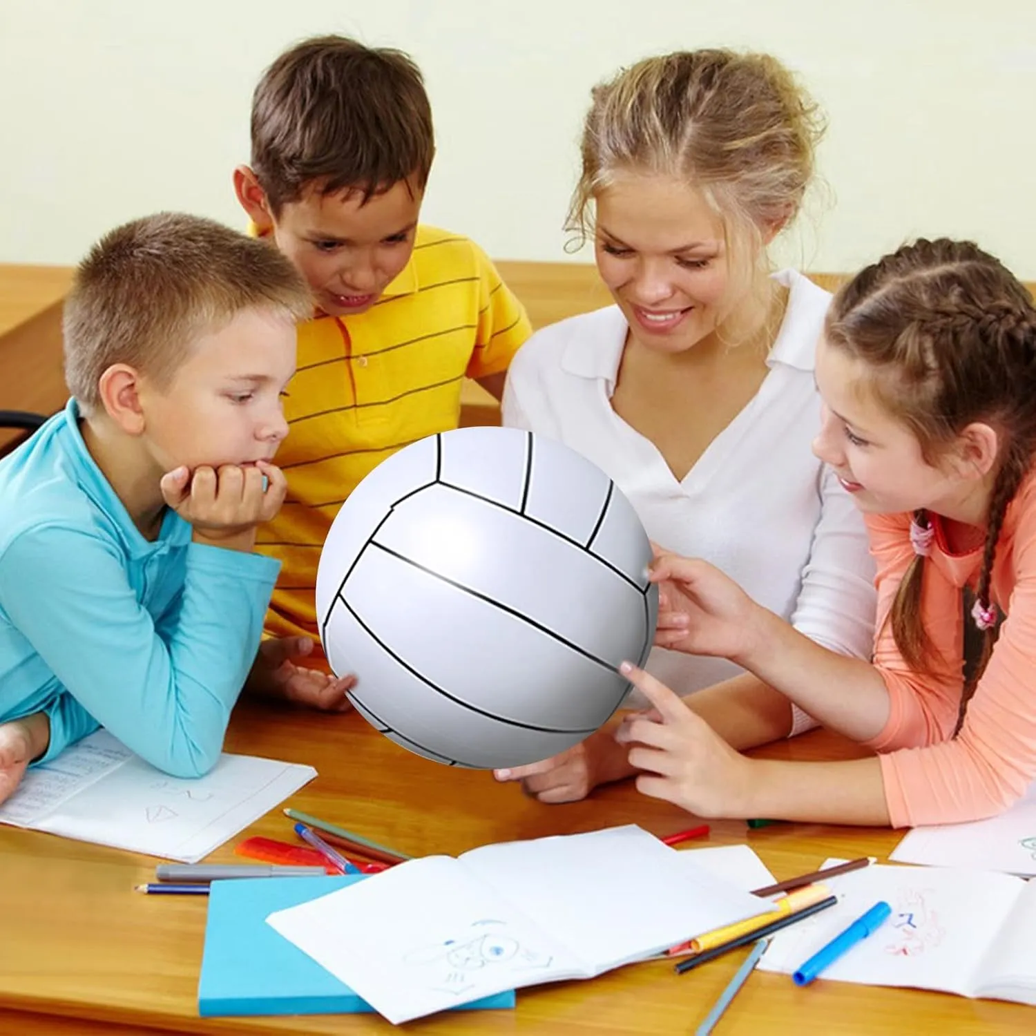 TURNMEON 12 Pack Inflatable Volleyball Beach Balls 16 Inch Beach Ball for Summer Pool Party, Pool Sports Ball Swimming Pool Game for Kid & Adult Pool Toys for Pool Beach Outdoor Indoor School