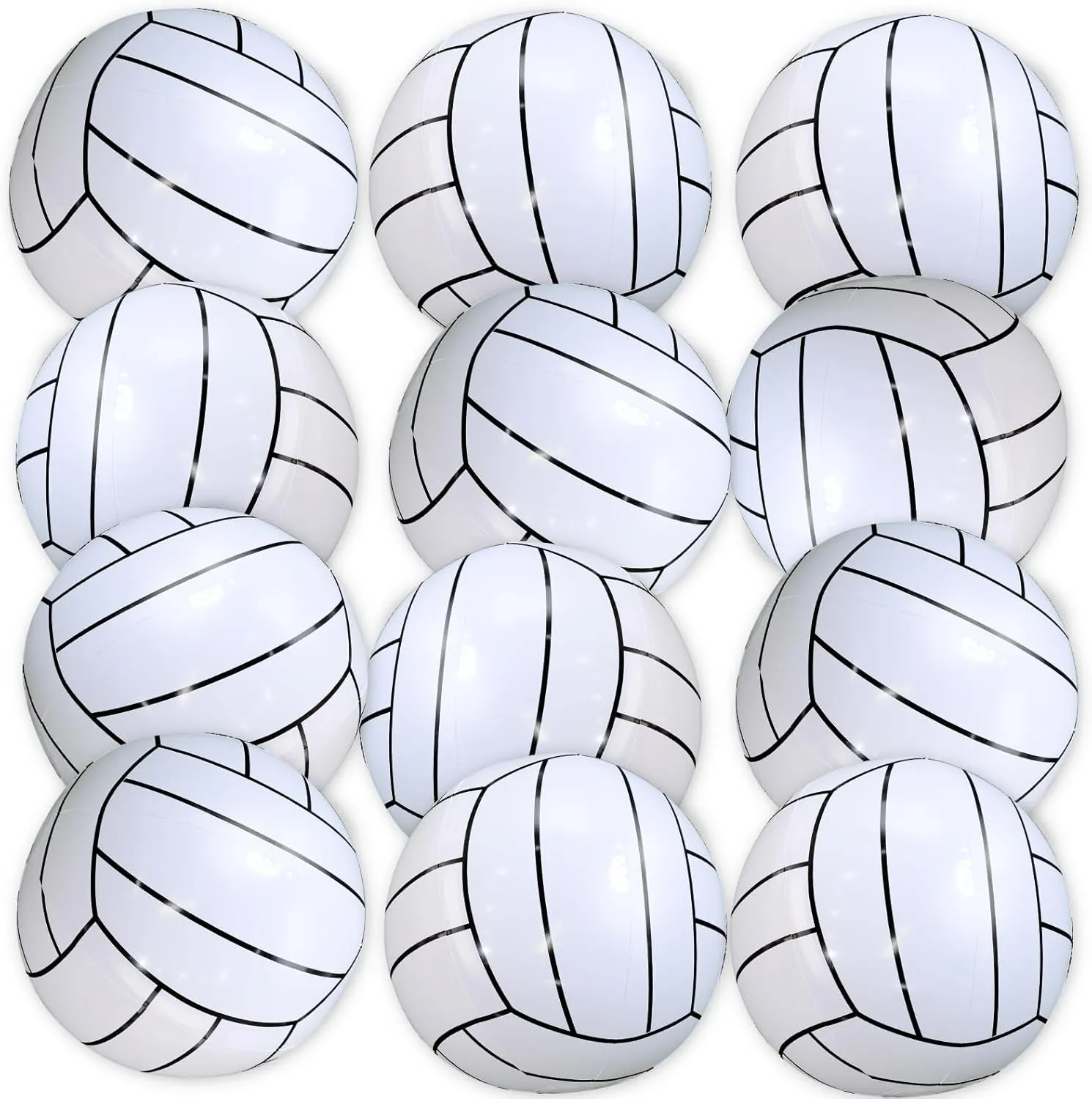 TURNMEON 12 Pack Inflatable Volleyball Beach Balls 16 Inch Beach Ball for Summer Pool Party, Pool Sports Ball Swimming Pool Game for Kid & Adult Pool Toys for Pool Beach Outdoor Indoor School