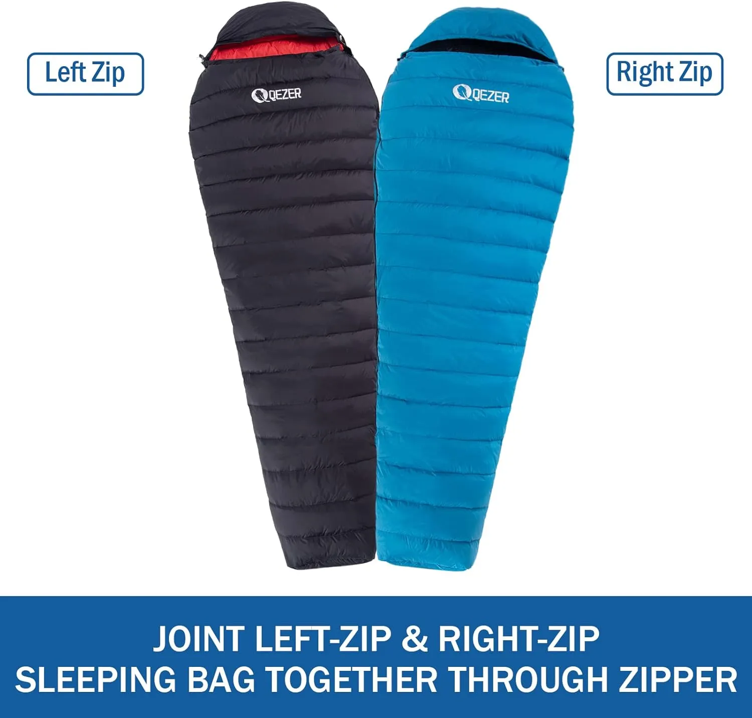 Ultralight Down Sleeping Bag for Adults with 600 Fill Power, Compact Sleeping Bag with Compression Sack for Backpacking, Hiking and Camping