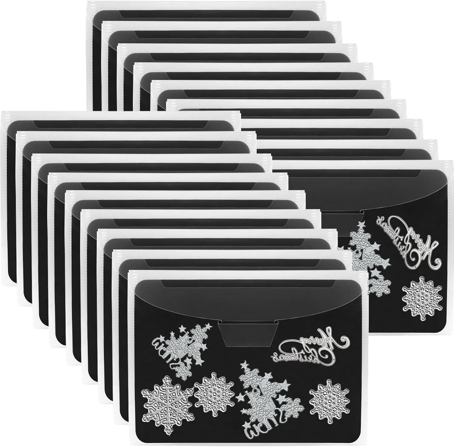 UNIMEIX 48 Pcs Magnetic Sheets for Die Storage Stamp and Die Storage Pockets Die Cut Storage for Card Making (24 Pcs Sheets  24 Pcs Bags, 0.8 mm Thickness