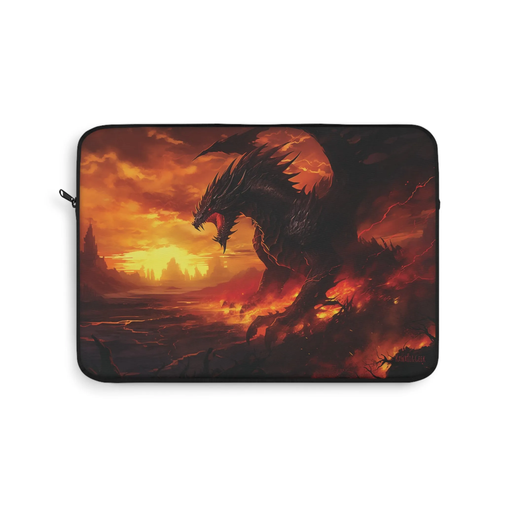 Unleash the Power: Gigantic Fire Dragon Laptop Sleeve