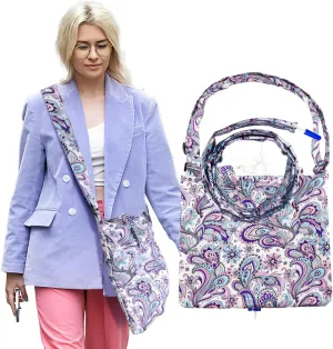 Urine Drainage Bag Holder with Catheter Pipe Cover & Adjustable Strap,Crossbody or Hangs Urine Drainage Bag Holder for Storing Belongings,Floral Prints