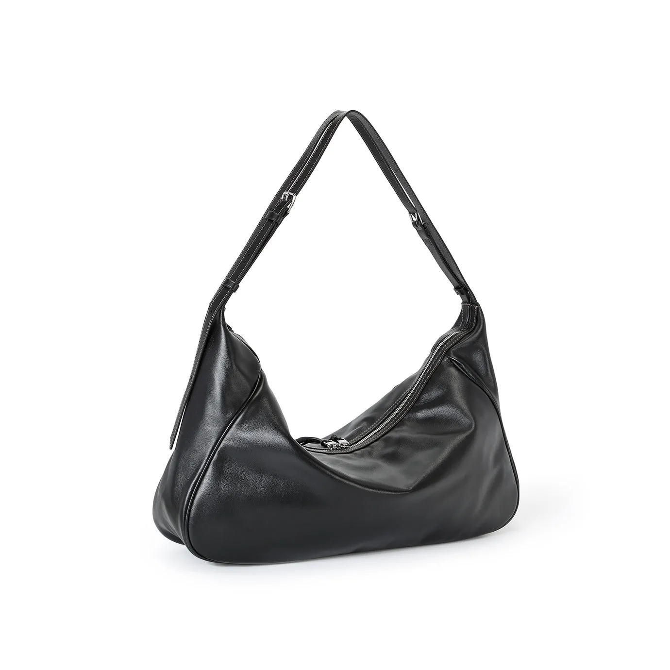 Ursula V11 En 2 Styles Grand Sac Drapé Hobo Ou Bandoulière - Noir