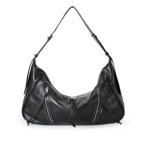 Ursula V11 En 2 Styles Grand Sac Drapé Hobo Ou Bandoulière - Noir